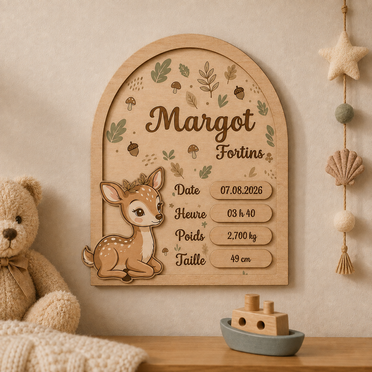 Plaque de naissance – Petit faon