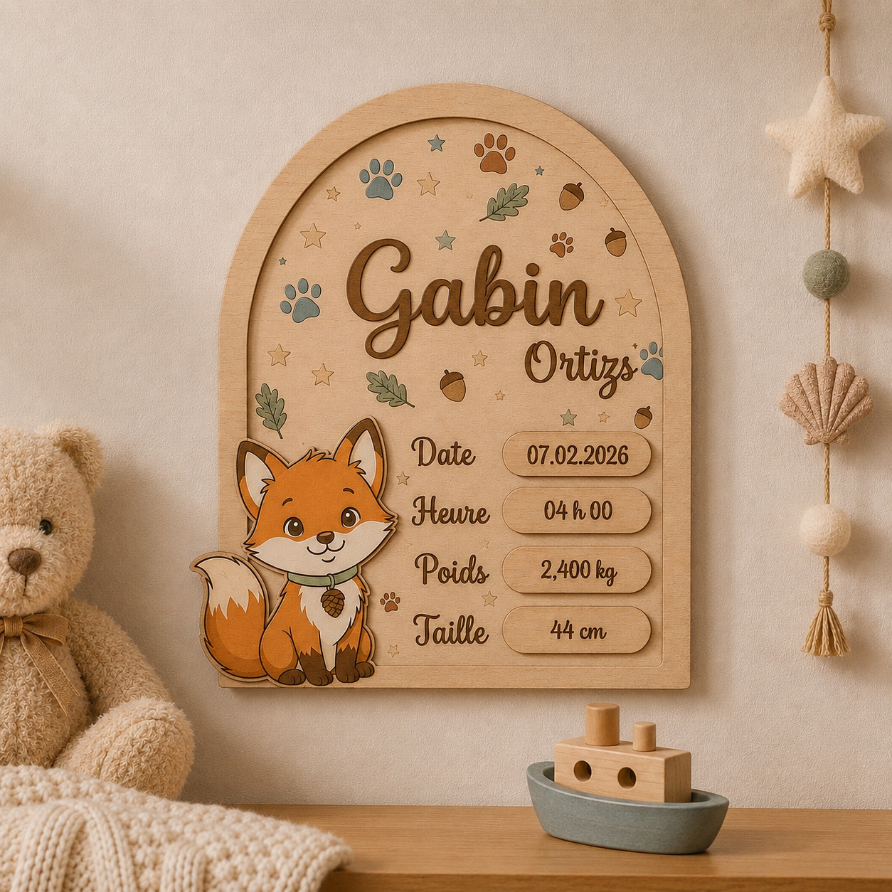 Plaque de naissance – Petit Renard
