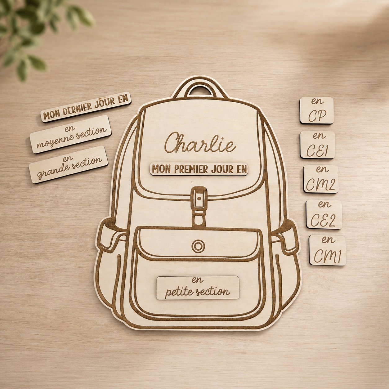 Pancarte de rentrée scolaire personnalisée