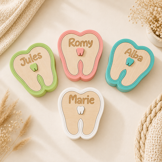 Boite à dents de lait de couleur