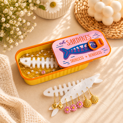 Boîte à bijoux Sardine jaune et orange