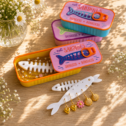 Boîte à bijoux Sardine jaune et orange