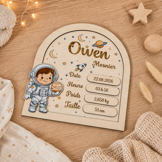 Plaque de naissance – Petit astronaute