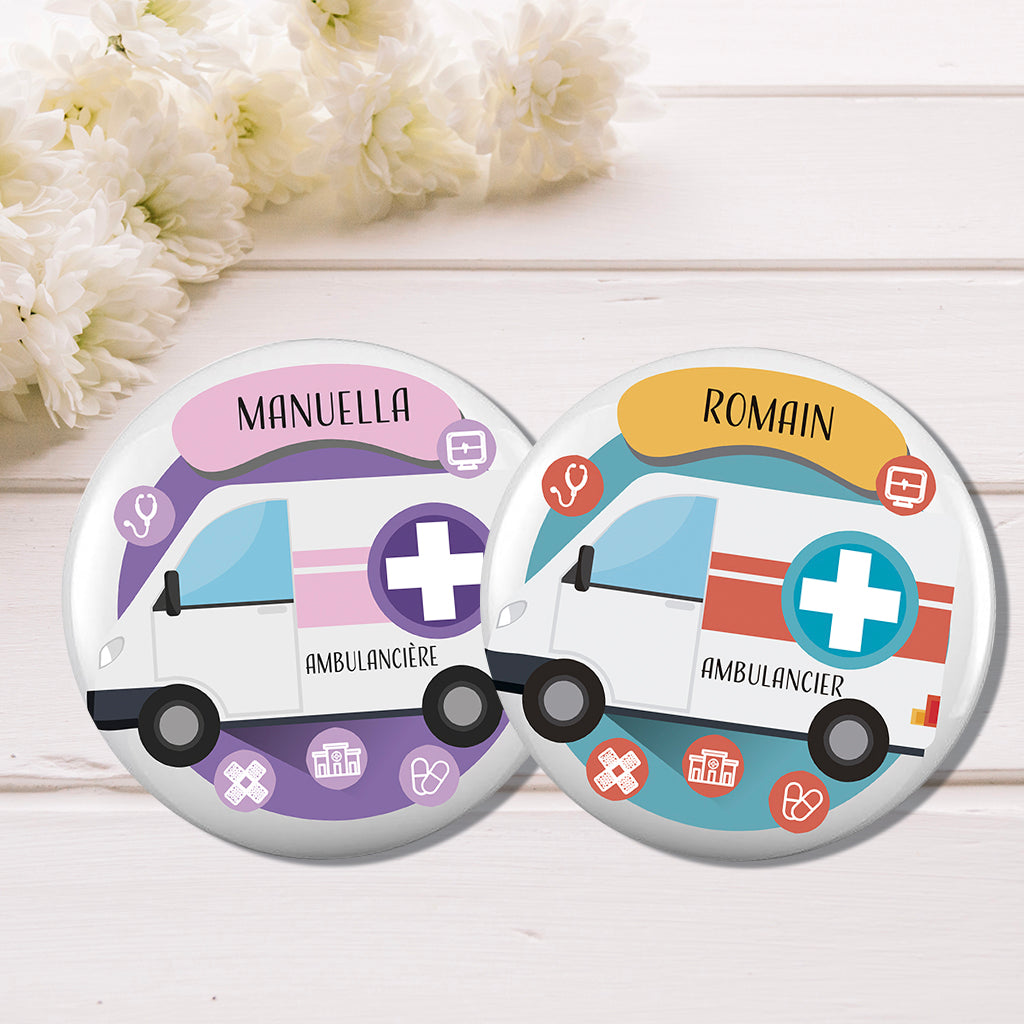 Badge ambulance personnalisable