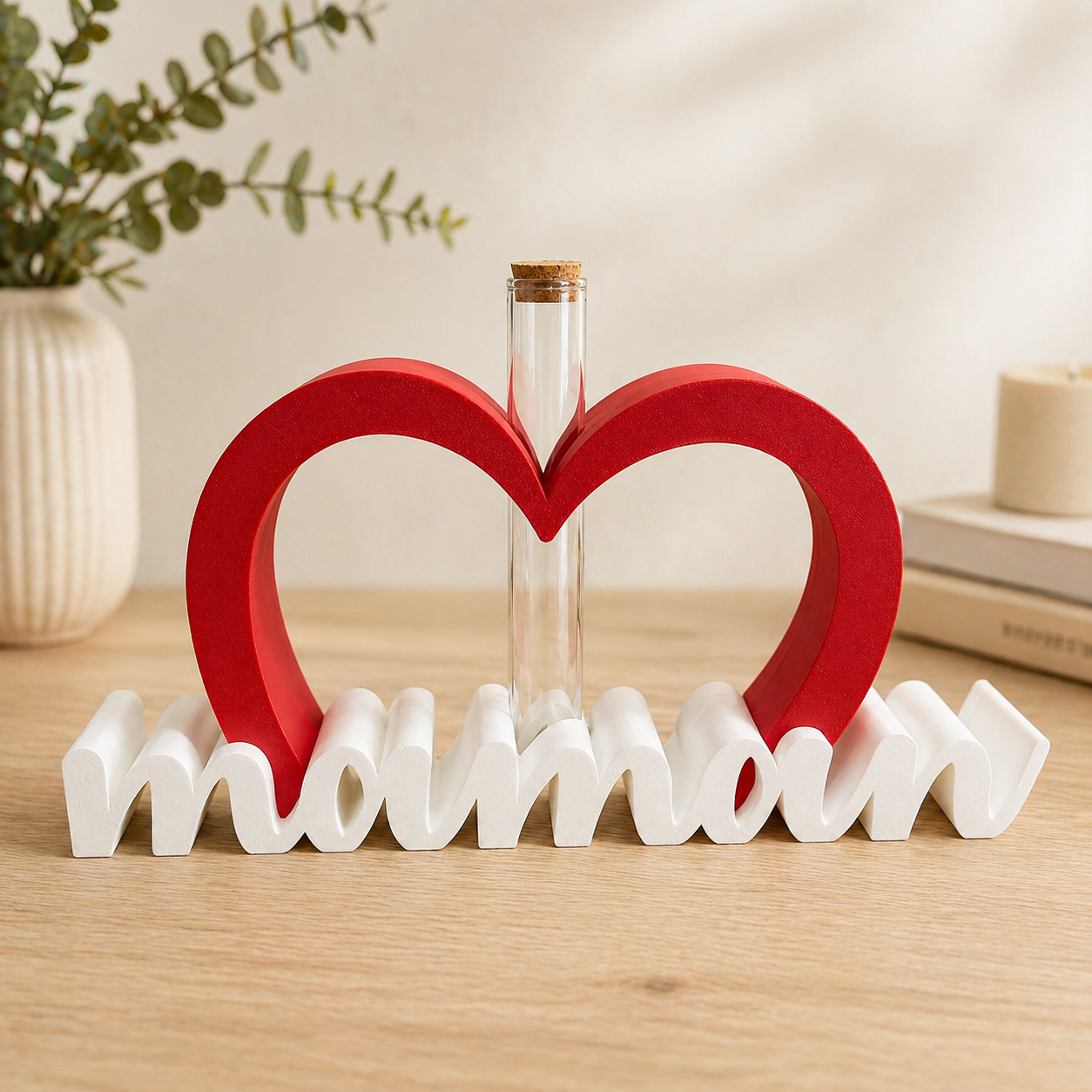 Décoration Maman Cœur avec Soliflore