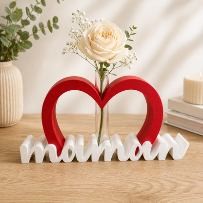 Décoration Maman Cœur avec Soliflore