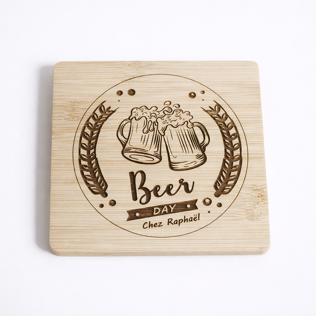 Sous verres bambou personnalisables