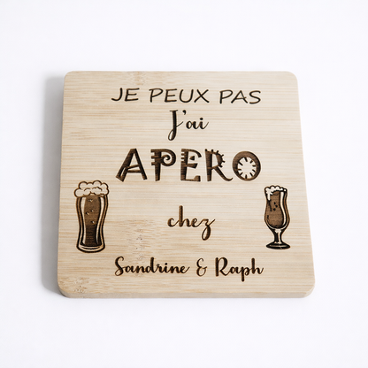 Sous verres bambou personnalisables