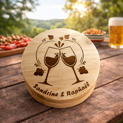 Sous verres bambou rond personnalisables