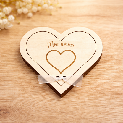 Boite demande en mariage en forme de coeur