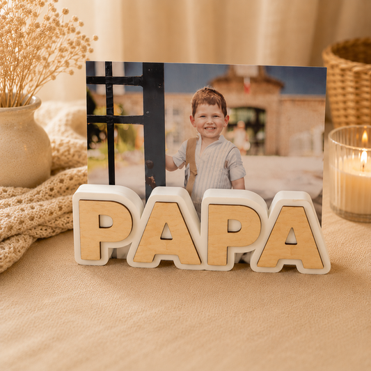 Porte-photo magnétique PAPA – Blanc & Bois