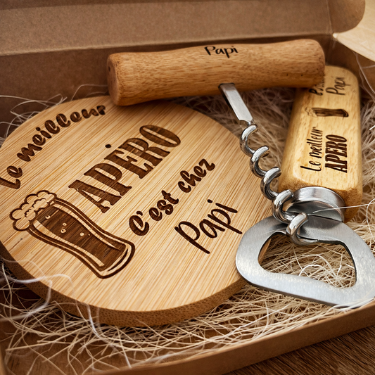 Coffret cadeau apéro "Le meilleur apéro c'est chez..."