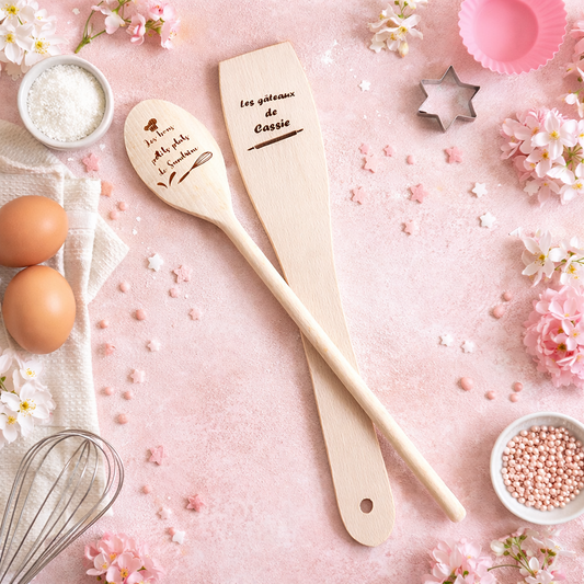 Lot de cuillères personnalisées en bois
