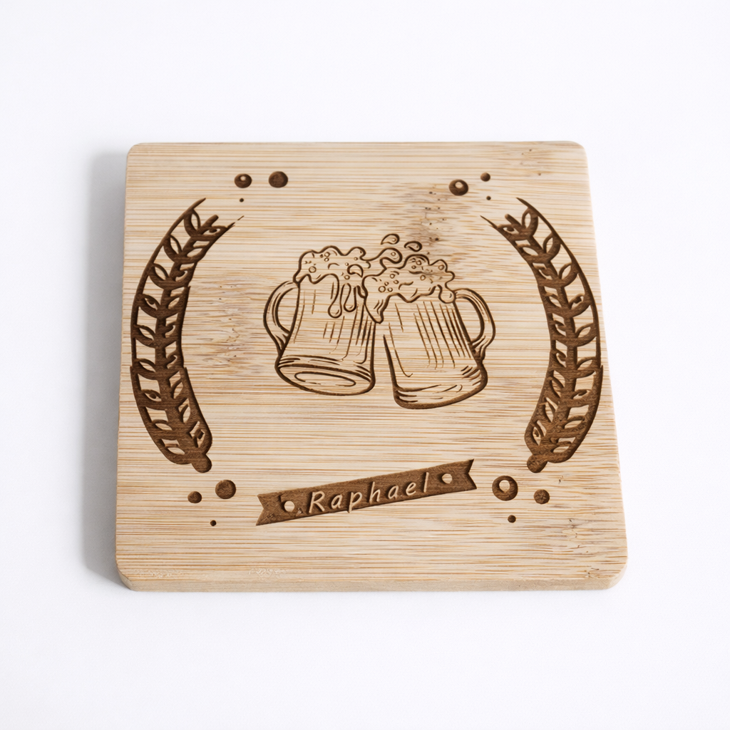 Sous verres bambou personnalisables