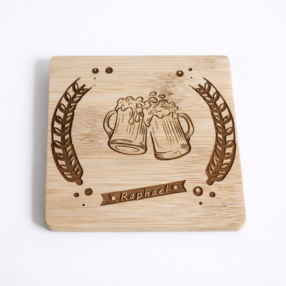 Sous verres bambou personnalisables