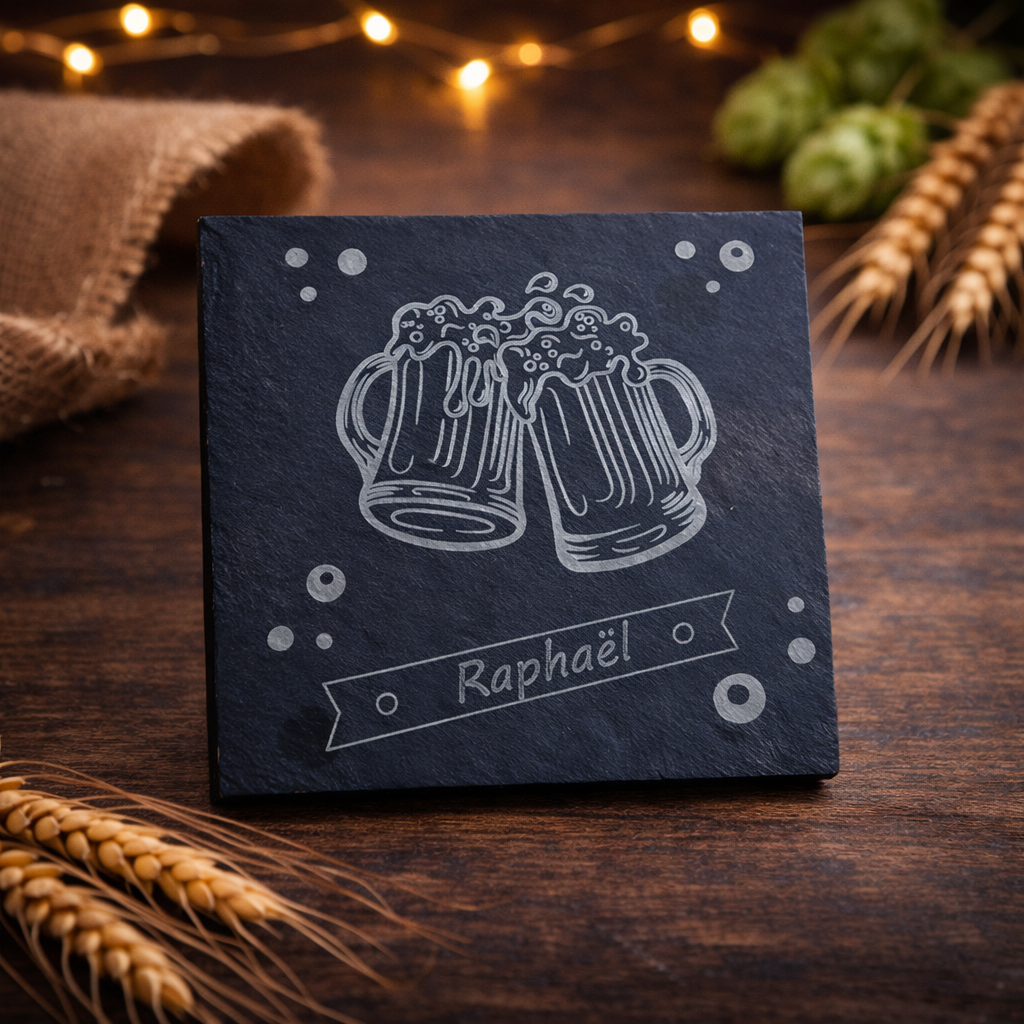 Sous verres en ardoise personnalisables