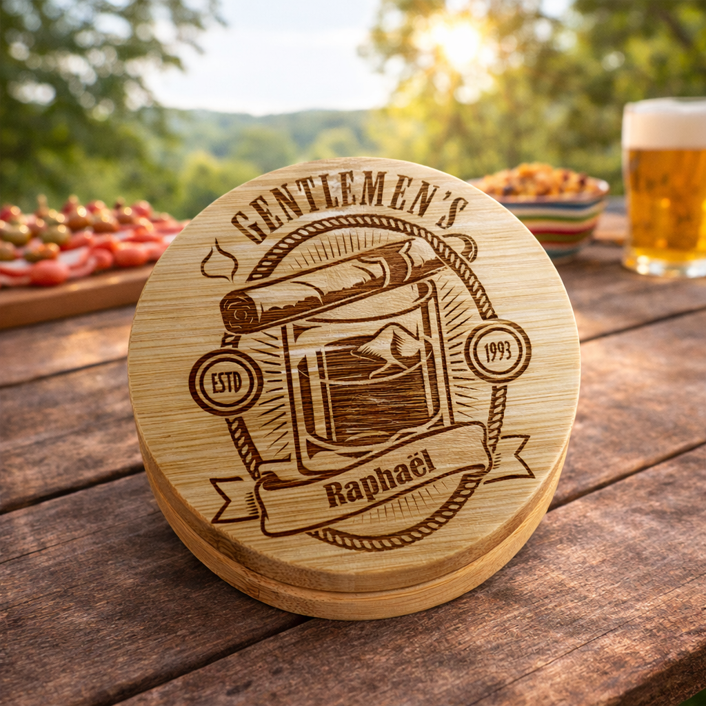 Sous verres bambou rond personnalisables