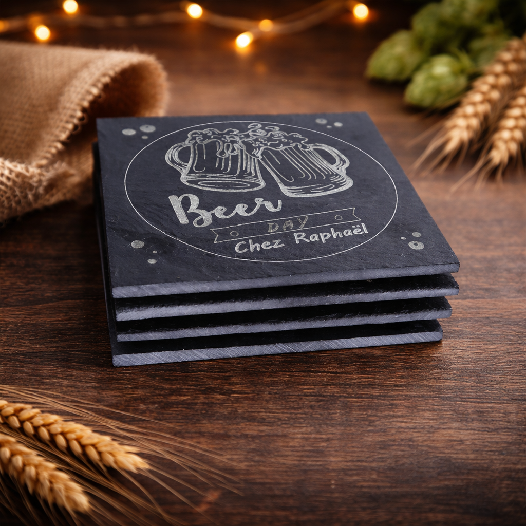 Sous verres en ardoise personnalisables