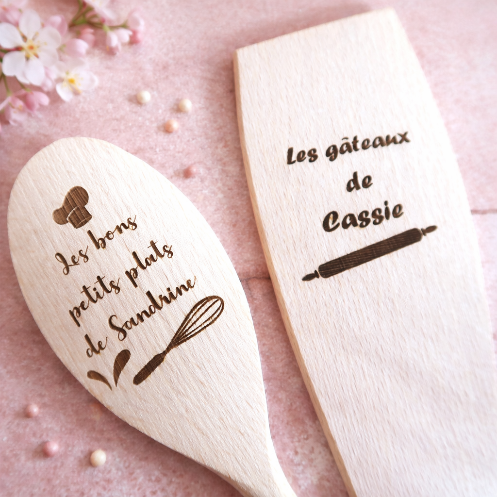 Lot de cuillères personnalisées en bois