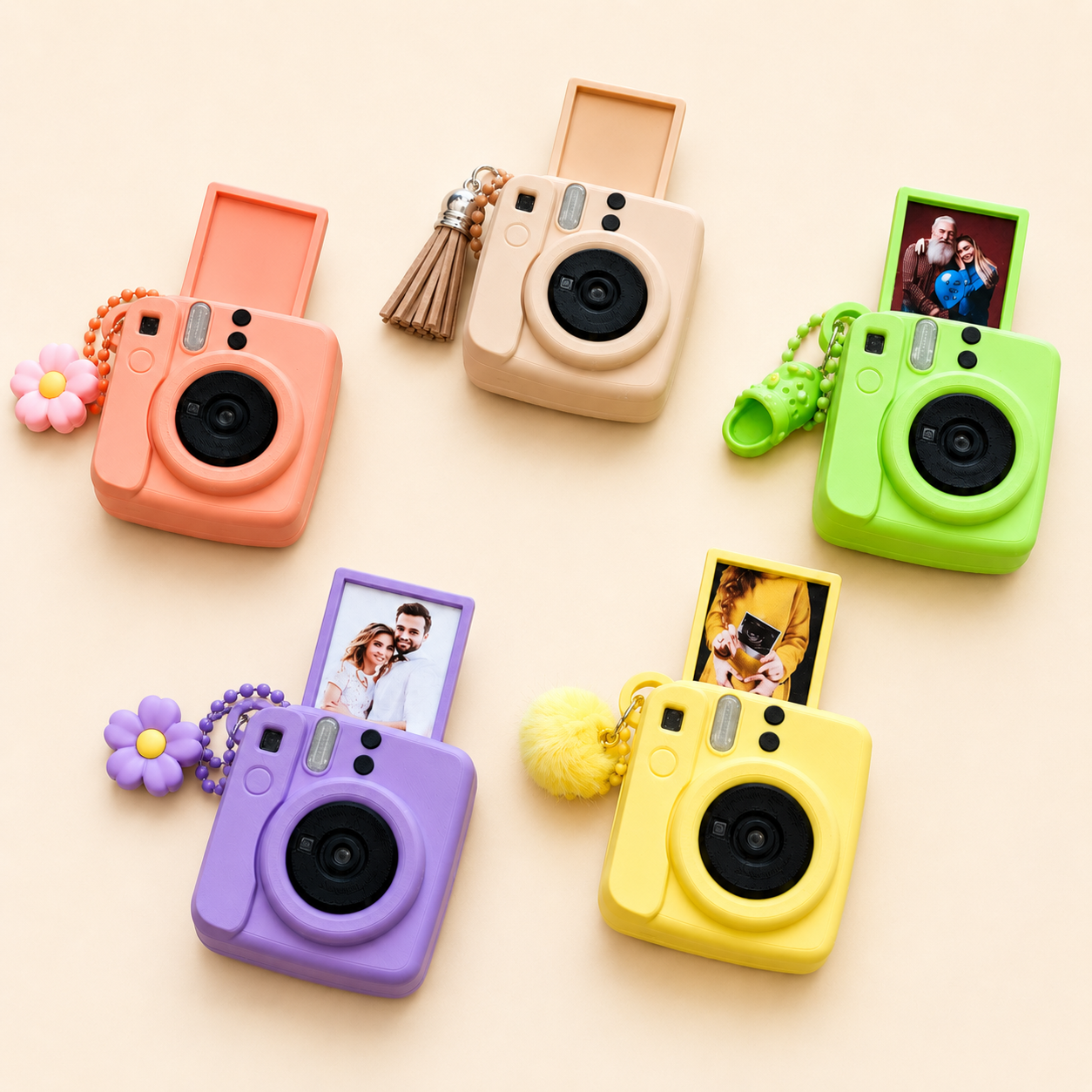 Porte-clés mini-appareil photo personnalisé avec photo personnalisée