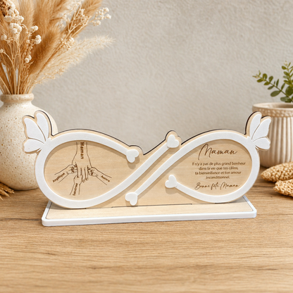 Plaque Infinity Maman Personnalisée – Cadeau Unique avec Prénoms des Enfants