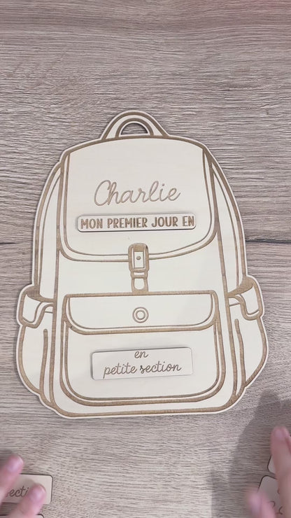 Pancarte de rentrée scolaire personnalisée